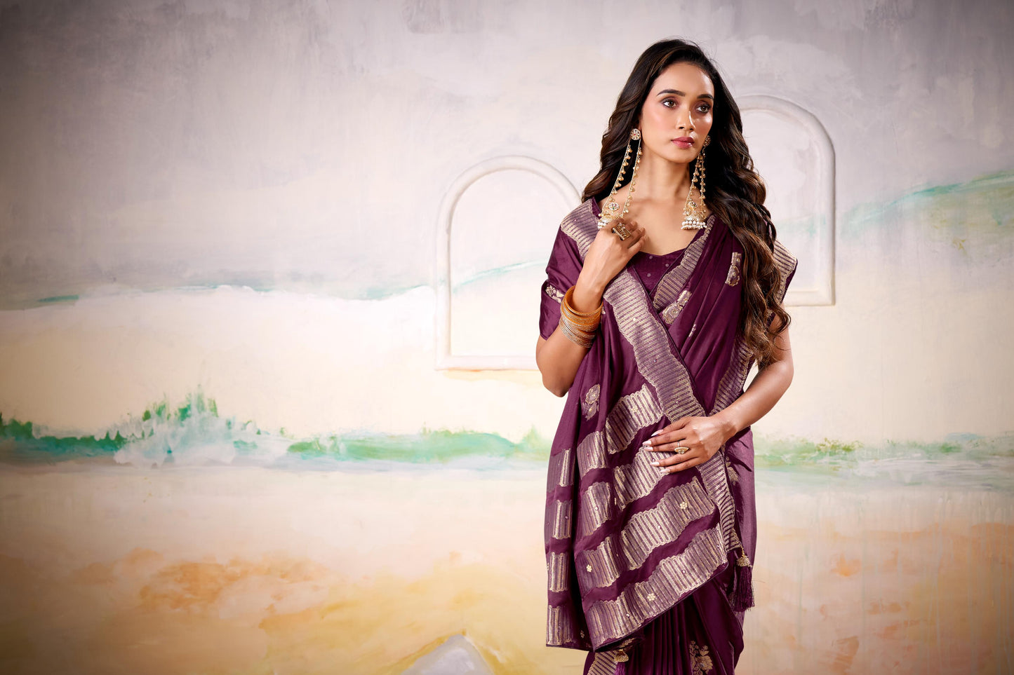 Satin Tissue Woven Design Jacquard Work Handloom Saree With Blouse Piece