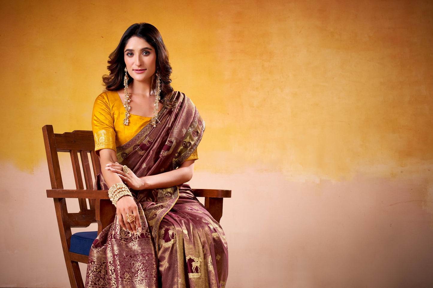 Satin Tissue Woven Design Jacquard Work Handloom Saree With Blouse Piece