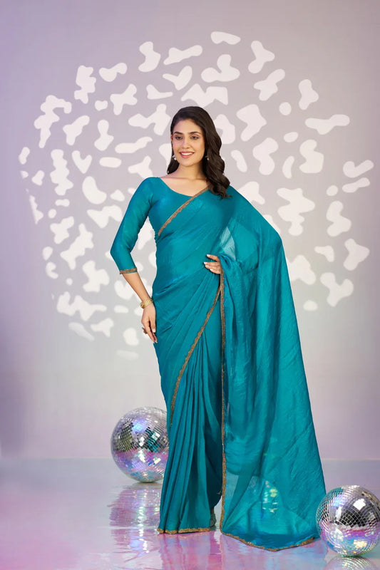 Ready To Wear Mastani Embroidered Lace Border With Blouse Piece - EZBER