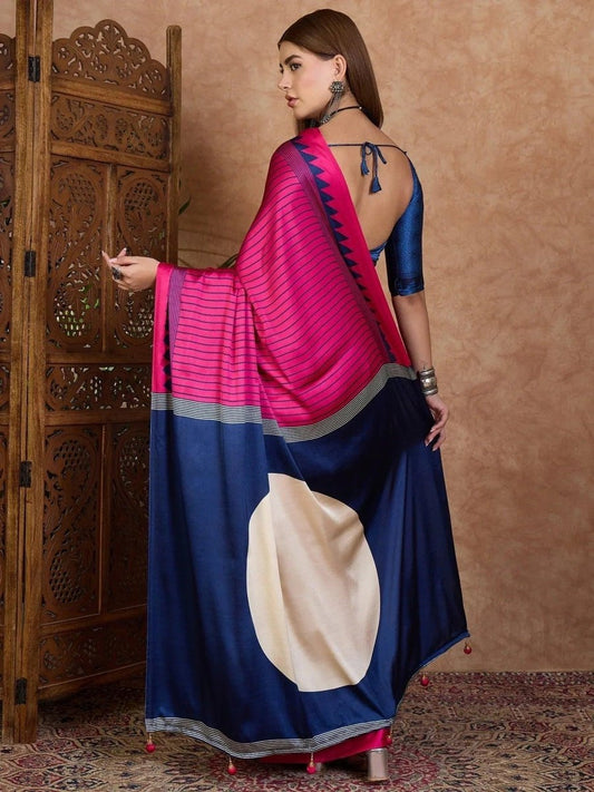 Black Semi Modal Saree | EZB GF02 LUX 25006 - EZBER