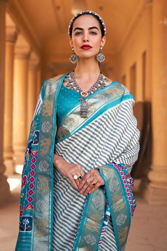 Blue Patola Saree - EZBER
