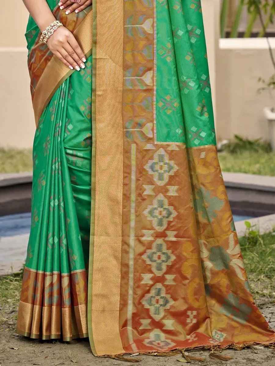 Brown Silk Brocade Saree | EZB SI04 ASPOC2008
