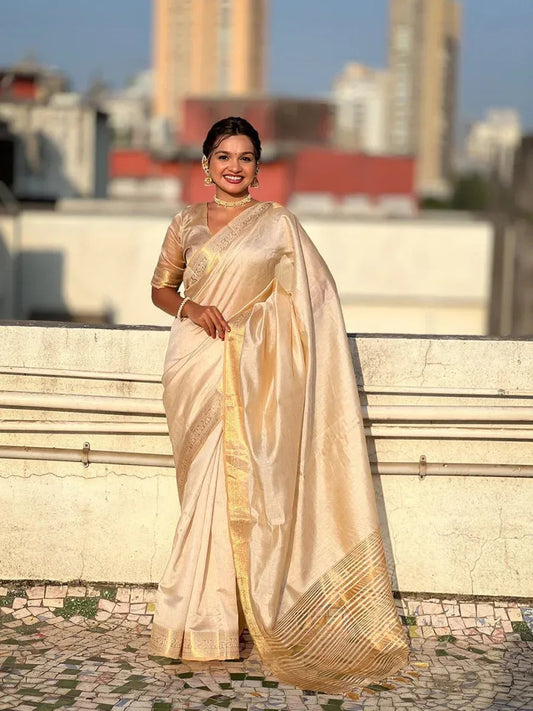 Brown silk Saree with Blouse Piece | EZBER