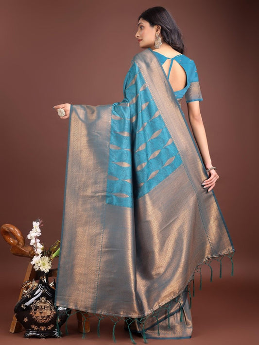 Sea Green Banarasi Silk Brocade Saree | EZB SI04 ASPAL2001 - EZBER