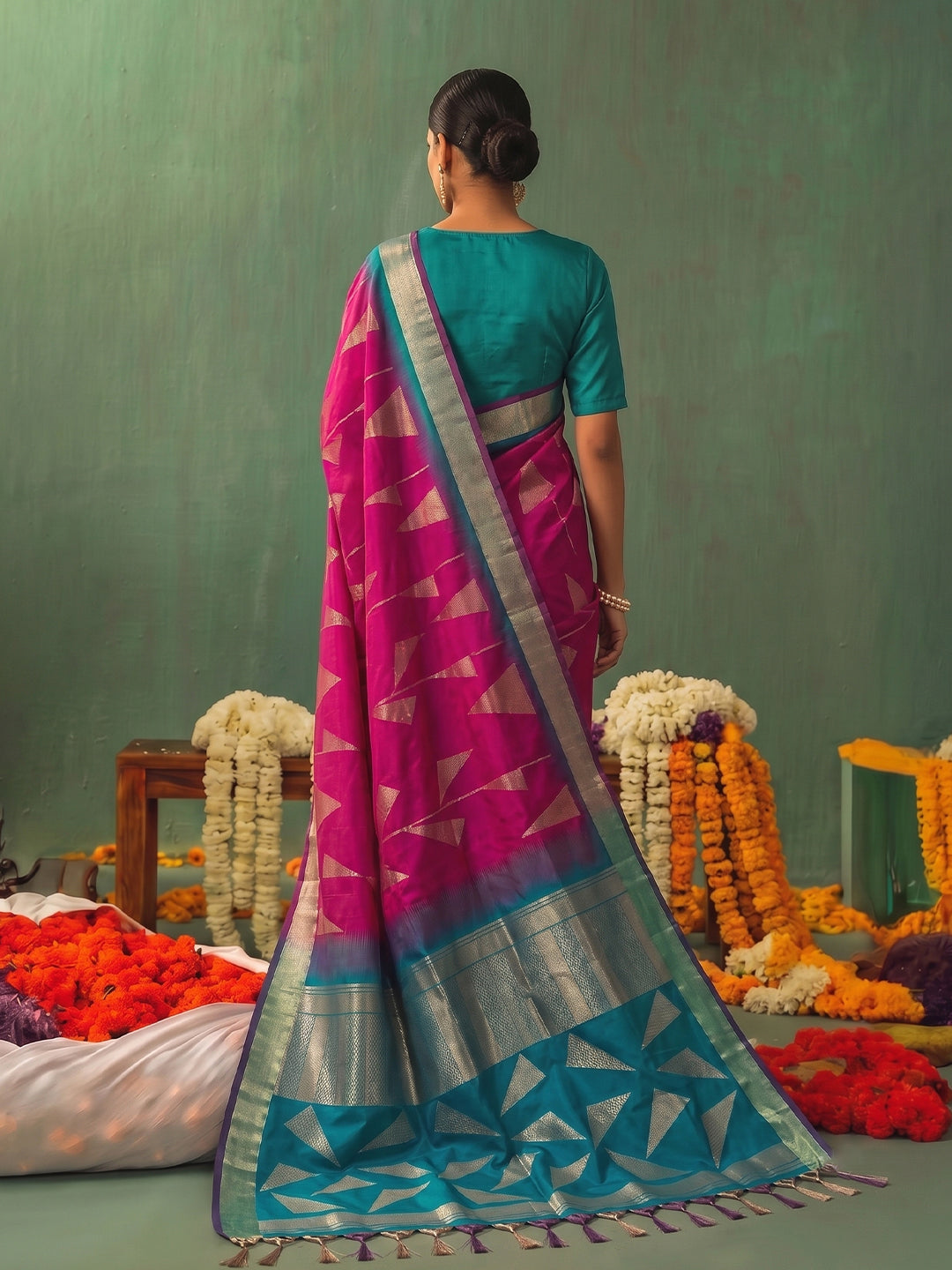 PINK & RAMA Soft Silk Banarasi Brocade Saree | EZB SI04 SUKAI1001