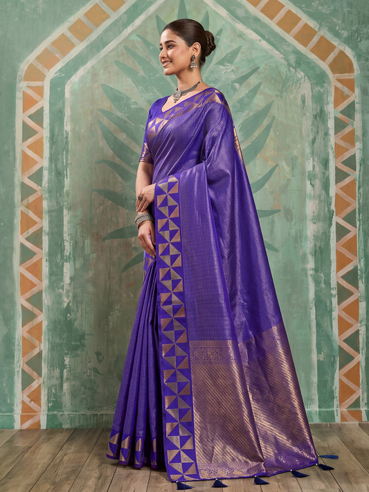 Violet Art Silk Banarasi Saree | EZB SI04 SUKAT2004