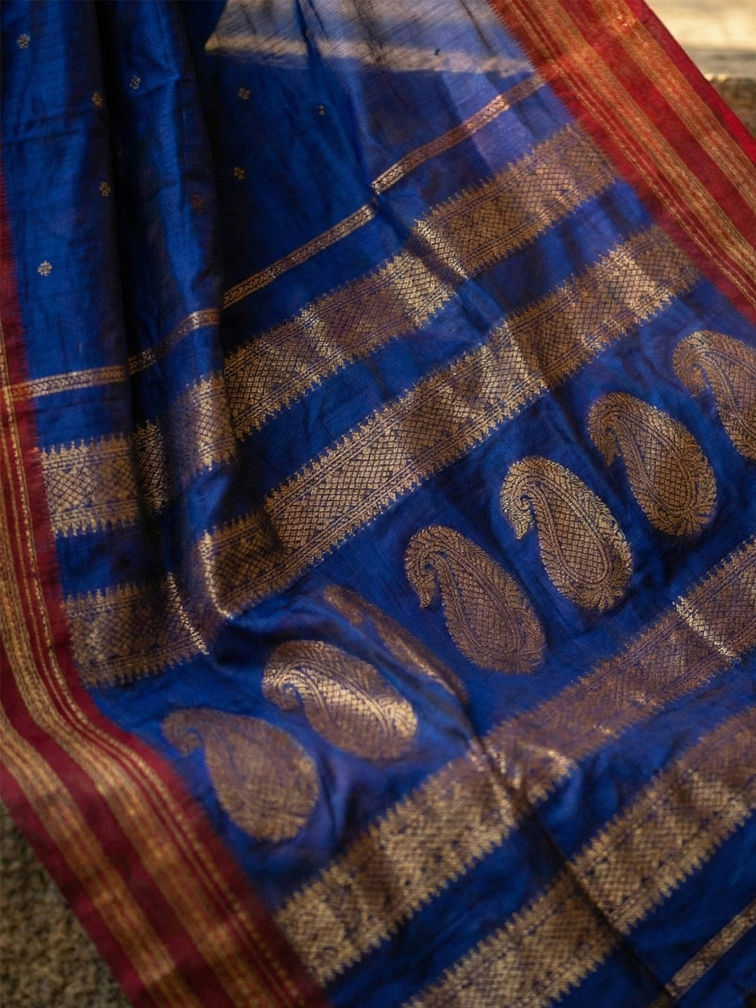 BLUE Soft Silk Saree with Blouse Piece