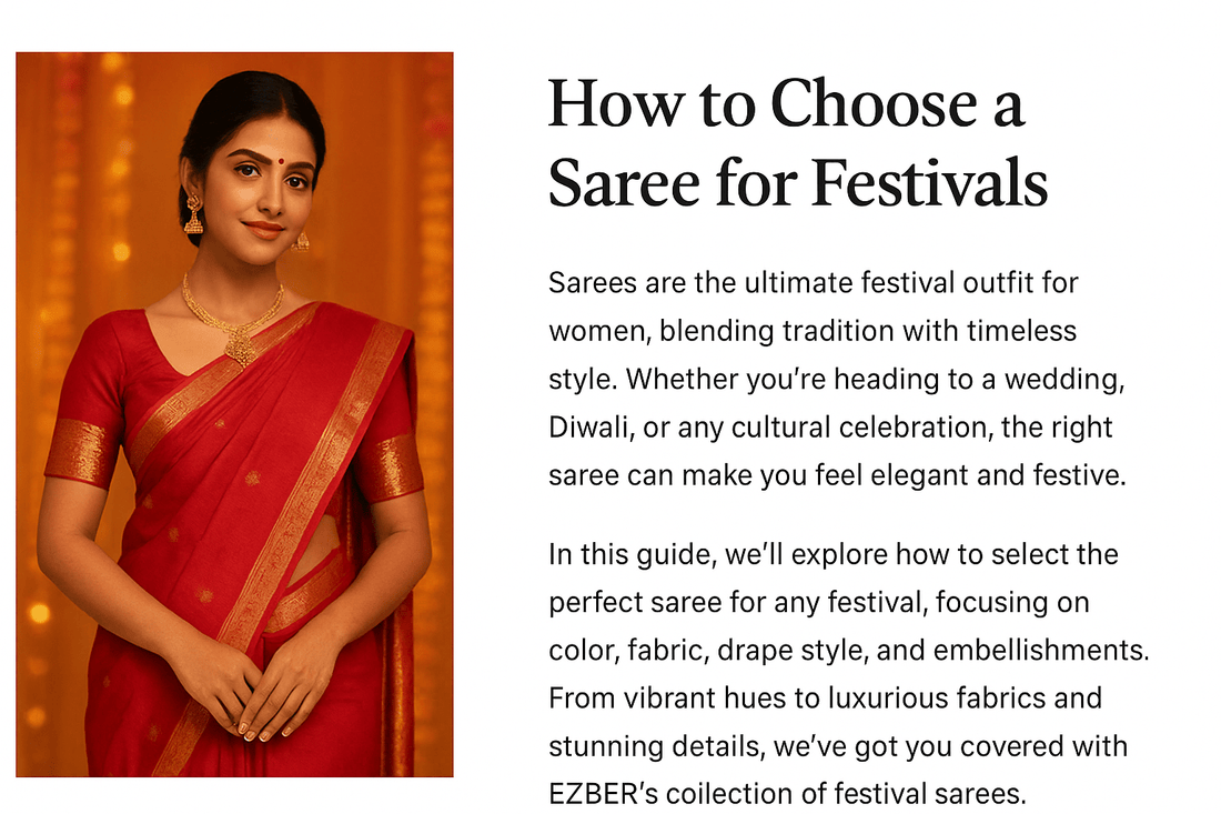 How to Choose the Perfect Saree for Festivals - EZBER