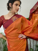 Handloom Silk Red Printed Saree | EZB GF02 NOOR V1 32004