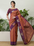 Handloom Silk Wine Printed Saree | EZB GF02 NOOR V1 32003