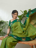 Handloom Silk Green Printed Saree | EZB GF02 NOOR V1 32002