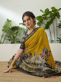 Pv Cotton Yellow Printed Saree | EZB GF02 TARA V2 54004