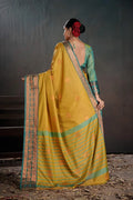 Soft Silk Chitt Pallue With Contrast Blouse Weaving Saree - EZBER