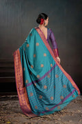 Soft Silk Chitt Pallue With Contrast Blouse Weaving Saree - EZBER