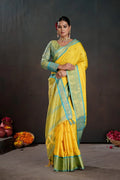 Soft Silk Chitt Pallue With Contrast Blouse Weaving Saree - EZBER