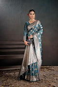 Soft Silk Chitt Pallue With Blouse Weaving Silk Saree - EZBER