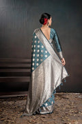 Soft Silk Chitt Pallue With Blouse Weaving Silk Saree - EZBER