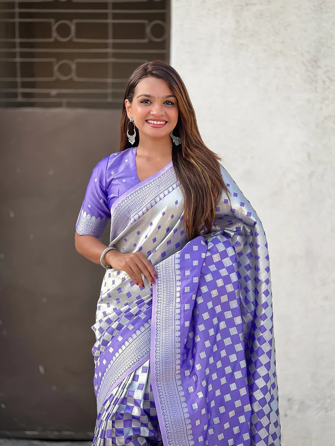 Jamun Silk Saree With Blouse Piece - EZBER