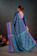 Soft Silk Chitt Pallue With Contrast Blouse Weaving Saree - EZBER