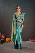 Soft Silk Chitt Pallue With Contrast Blouse Weaving Saree - EZBER