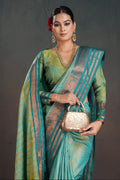 Soft Silk Chitt Pallue With Contrast Blouse Weaving Saree - EZBER