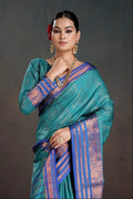 Soft Silk Chitt Pallue With Contrast Blouse Weaving Saree - EZBER