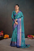 Soft Silk Chitt Pallue With Contrast Blouse Weaving Saree - EZBER
