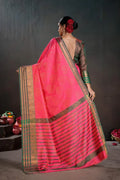 Soft Silk Chitt Pallue With Contrast Blouse Weaving Saree - EZBER