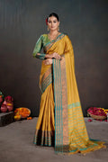 Soft Silk Chitt Pallue With Contrast Blouse Weaving Saree - EZBER