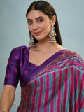 Modal Purple Printed Saree With Blouse | EZB GF02 LUX 24006