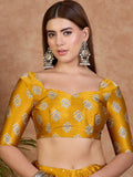 Yellow Semi Modal Saree With Blouse Piece - EZBER