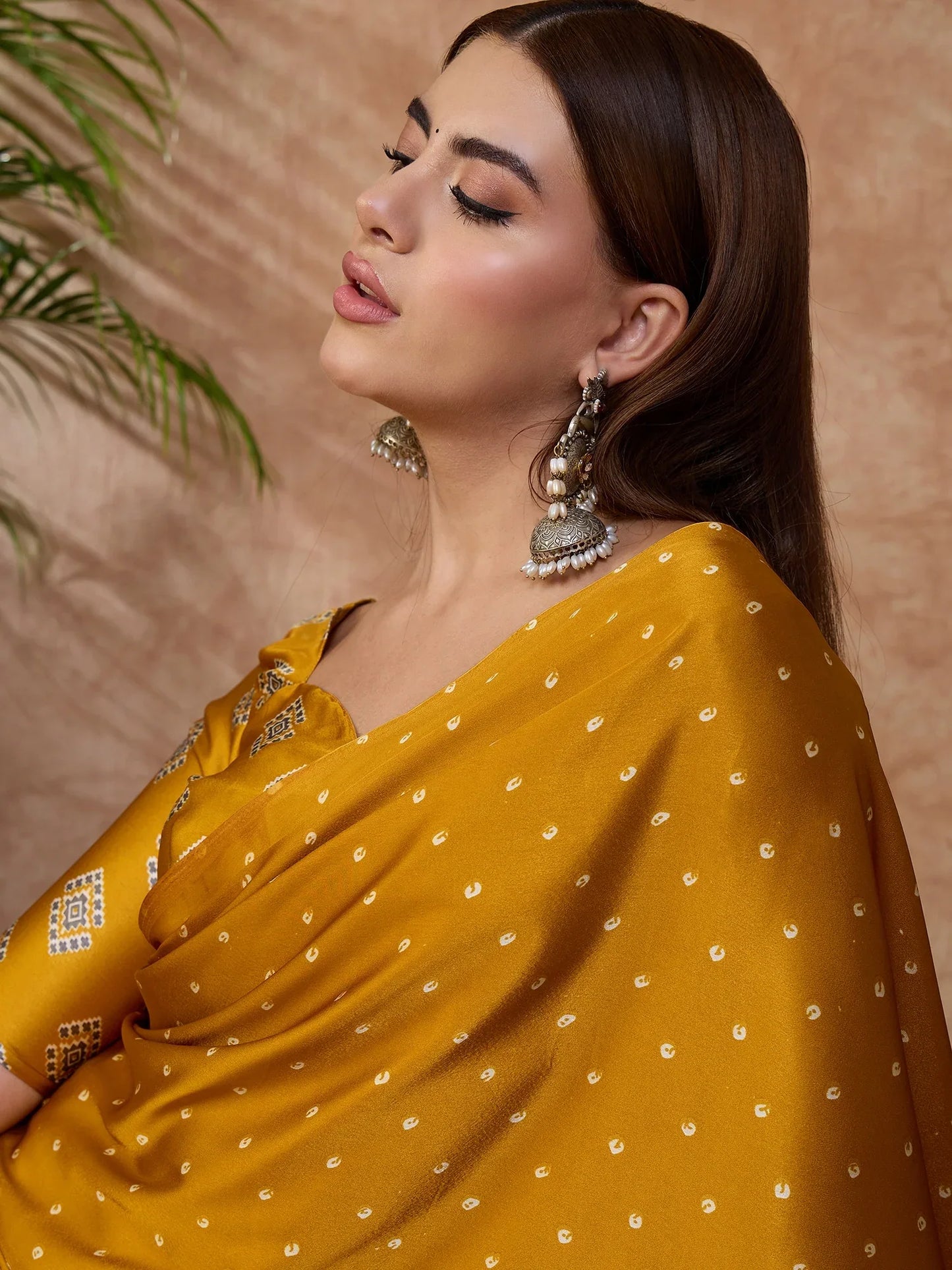 Yellow Semi Modal Saree With Blouse Piece - EZBER