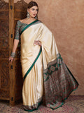 Green Semi Modal Saree With Blouse Piece - EZBER