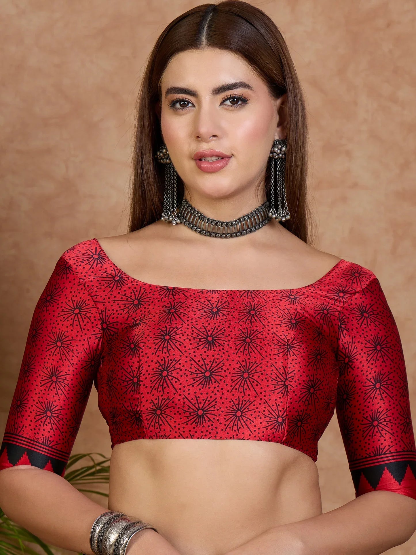 Pink Semi Modal Saree With Blouse Piece - EZBER