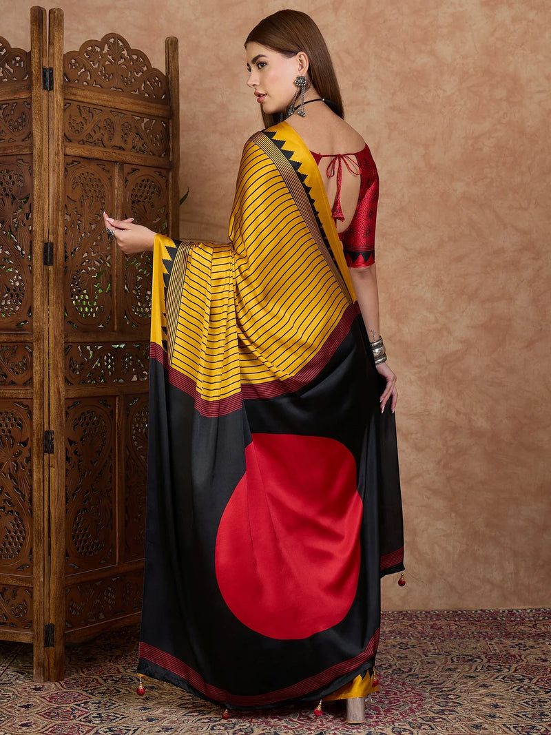 Pink Semi Modal Saree With Blouse Piece - EZBER