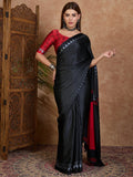 Red Semi Modal Saree With Blouse Piece - EZBER