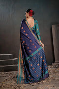 Soft Silk Chitt Pallue With Contrast Blouse Weaving Saree - EZBER