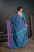 Soft Silk Chitt Pallue With Contrast Blouse Weaving Saree - EZBER