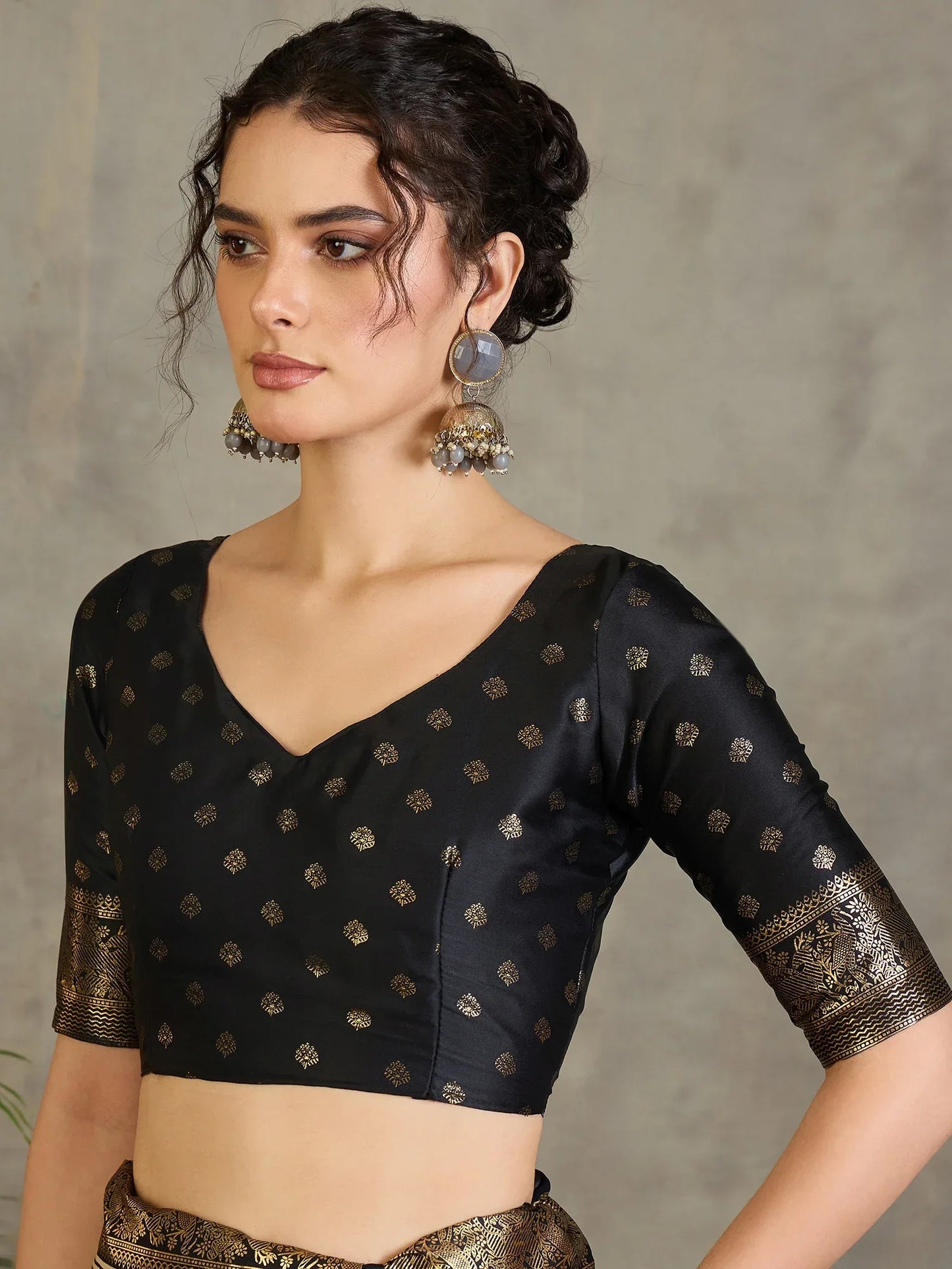 Cream Semi Modal Saree With Blouse Piece - EZBER