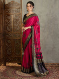 Red Semi Modal Saree With Blouse Piece - EZBER