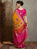 Yellow Semi Modal Saree With Blouse Piece - EZBER