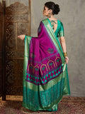 Wine Semi Modal Saree With Blouse Piece - EZBER