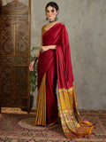 Yellow Semi Modal Saree With Blouse Piece - EZBER