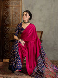 Blue Semi Modal Saree With Blouse Piece - EZBER