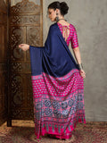 Pink Semi Modal Saree With Blouse Piece - EZBER