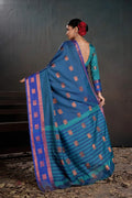 Soft Silk Chitt Pallue With Contrast Blouse Weaving Saree - EZBER