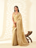 Soft Tissue Linen With Big Jaquard Pallu Handloom Silk Saree - EZBER