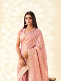 Soft Tissue Linen With Big Jaquard Pallu Handloom Silk Saree - EZBER