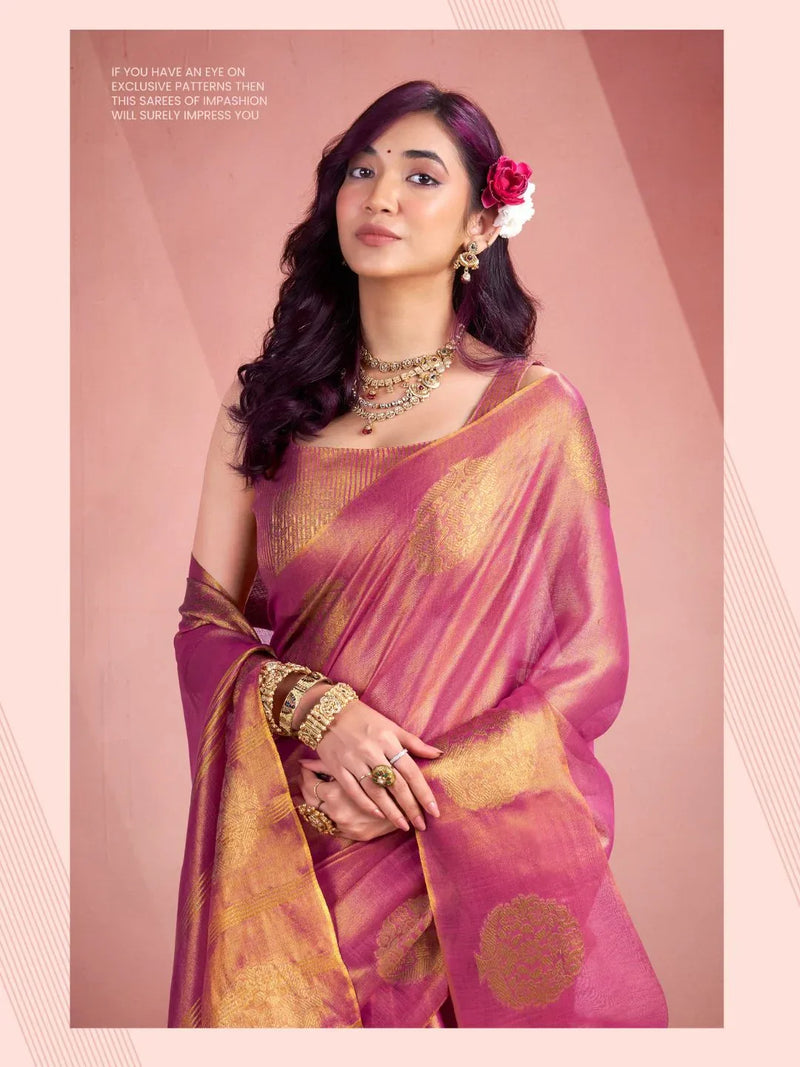 TISSUE FANCY WEAVING SAREE - EZBER