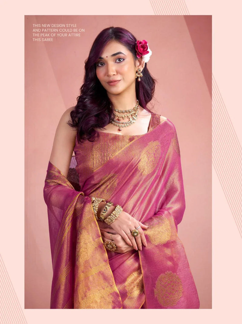 TISSUE FANCY WEAVING SAREE - EZBER